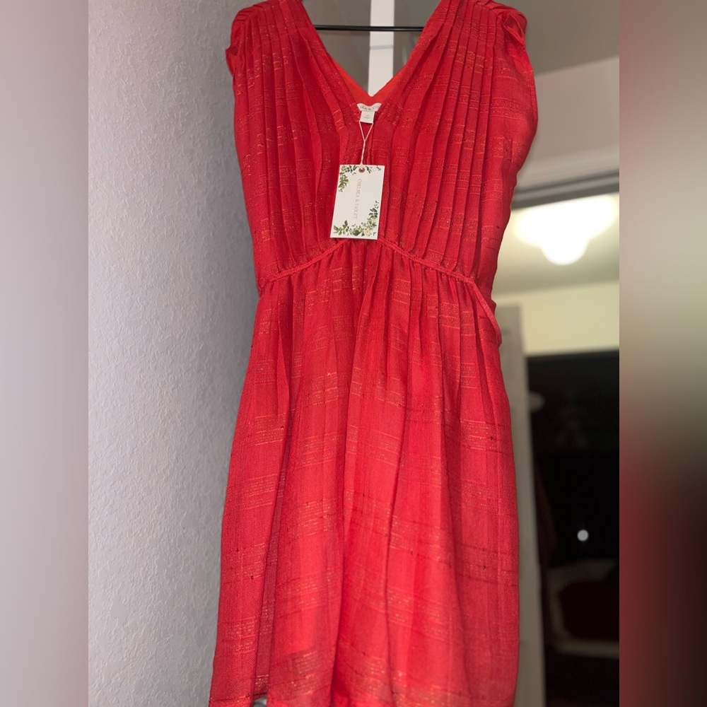 NWT CHELSEA & VIOLET size M CORAL summer dress